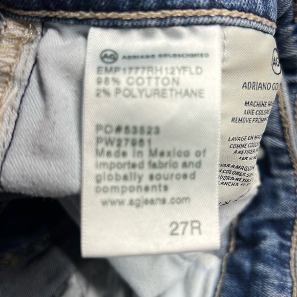 Ag The Farrah High Rise Ankle Skinny Jeans with Raw Hem Size 27 - Picture 12 of 12